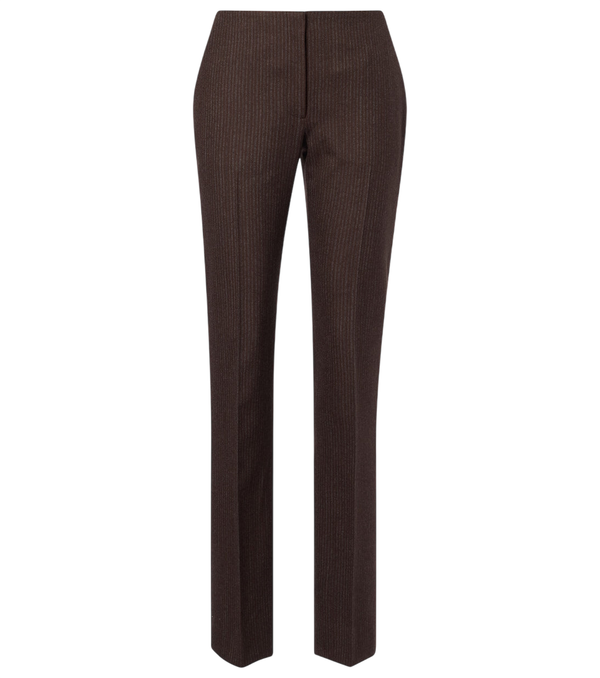 Pantalones rectos de lana a rayas McQueen