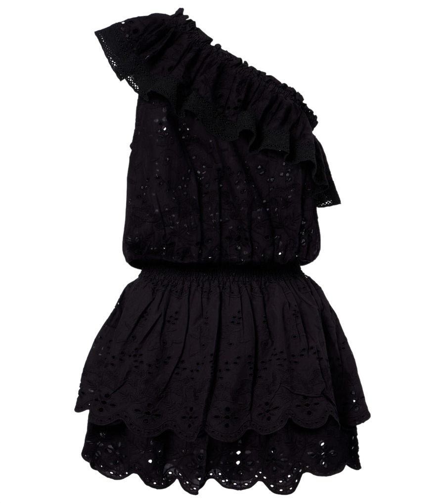 Melissa Odabash Bree broderie anglaise one-shoulder cotton minidress