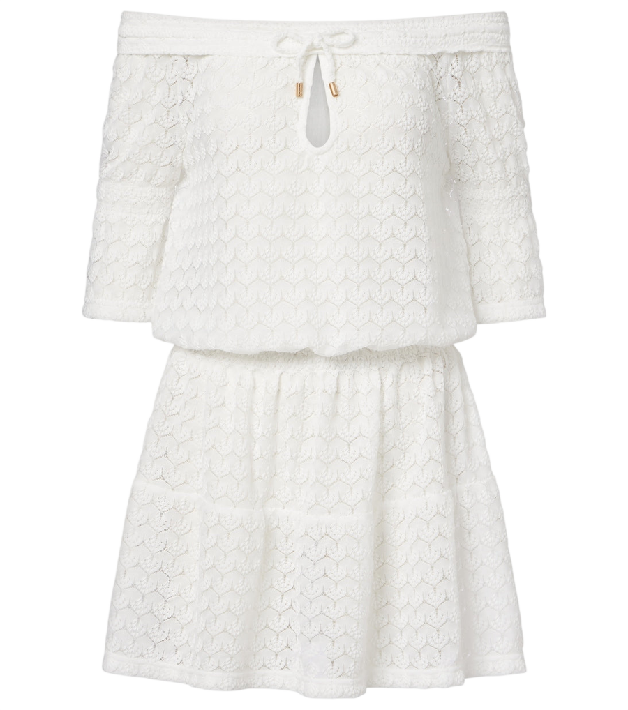 Melissa Odabash Flo crochet cotton and linen minidress
