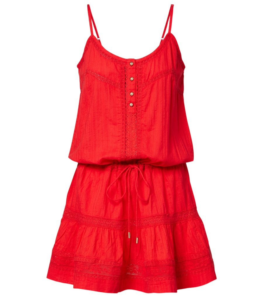 Melissa Odabash Kelly crochet-trimmed cotton minidress