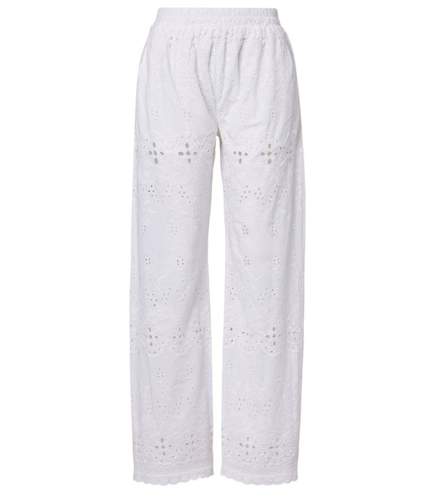 Melissa Odabash Lula embroidered cotton wide-leg pants