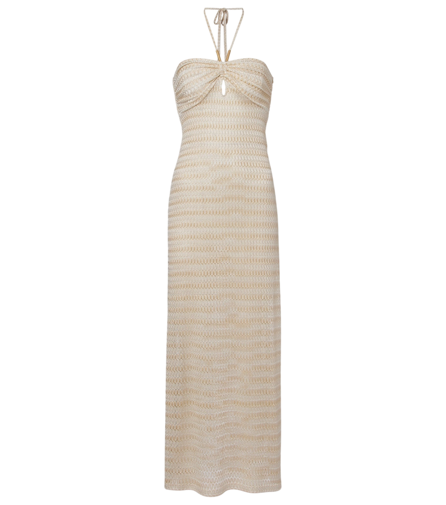 Robe longue en lamé Mila à épaules dénudées de Melissa Odabash