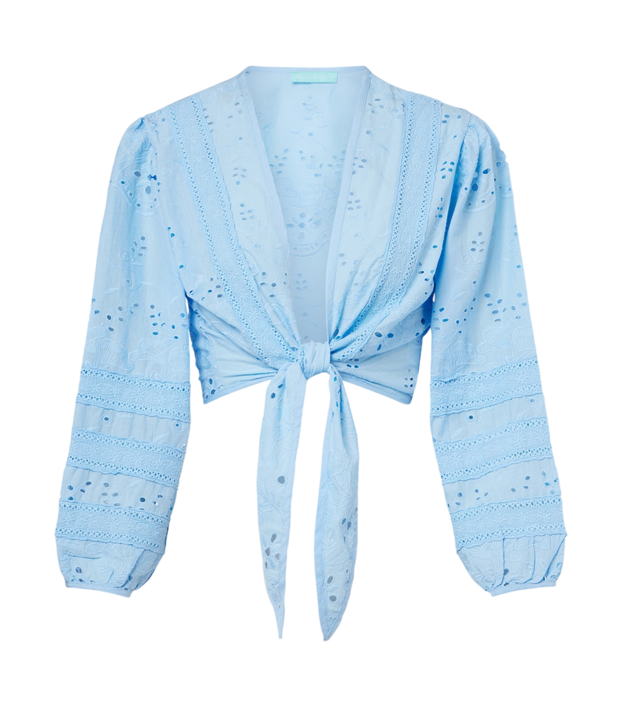 Top de algodón con bordado inglés Pia de Melissa Odabash