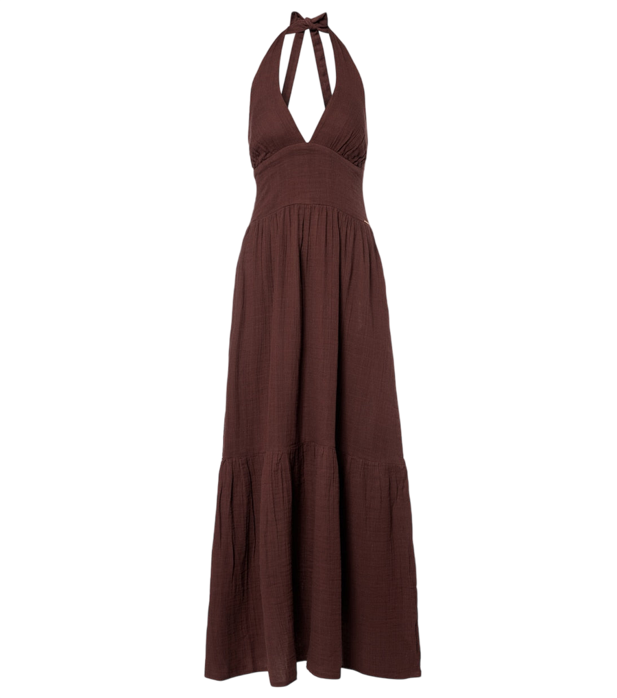 Melissa Odabash Shay halterneck cotton maxi dress