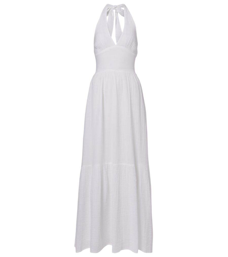 Melissa Odabash Shay halterneck cotton maxi dress
