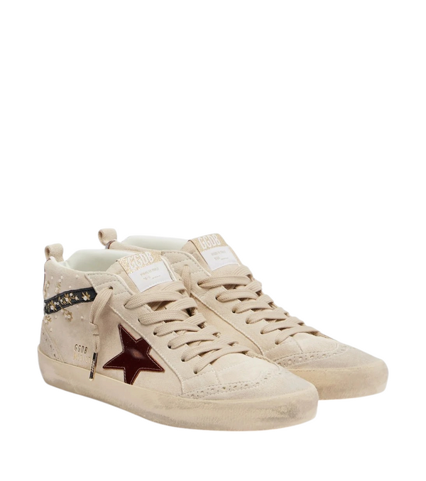Golden Goose Mid Star Embellished Suede High-Top Sneakers