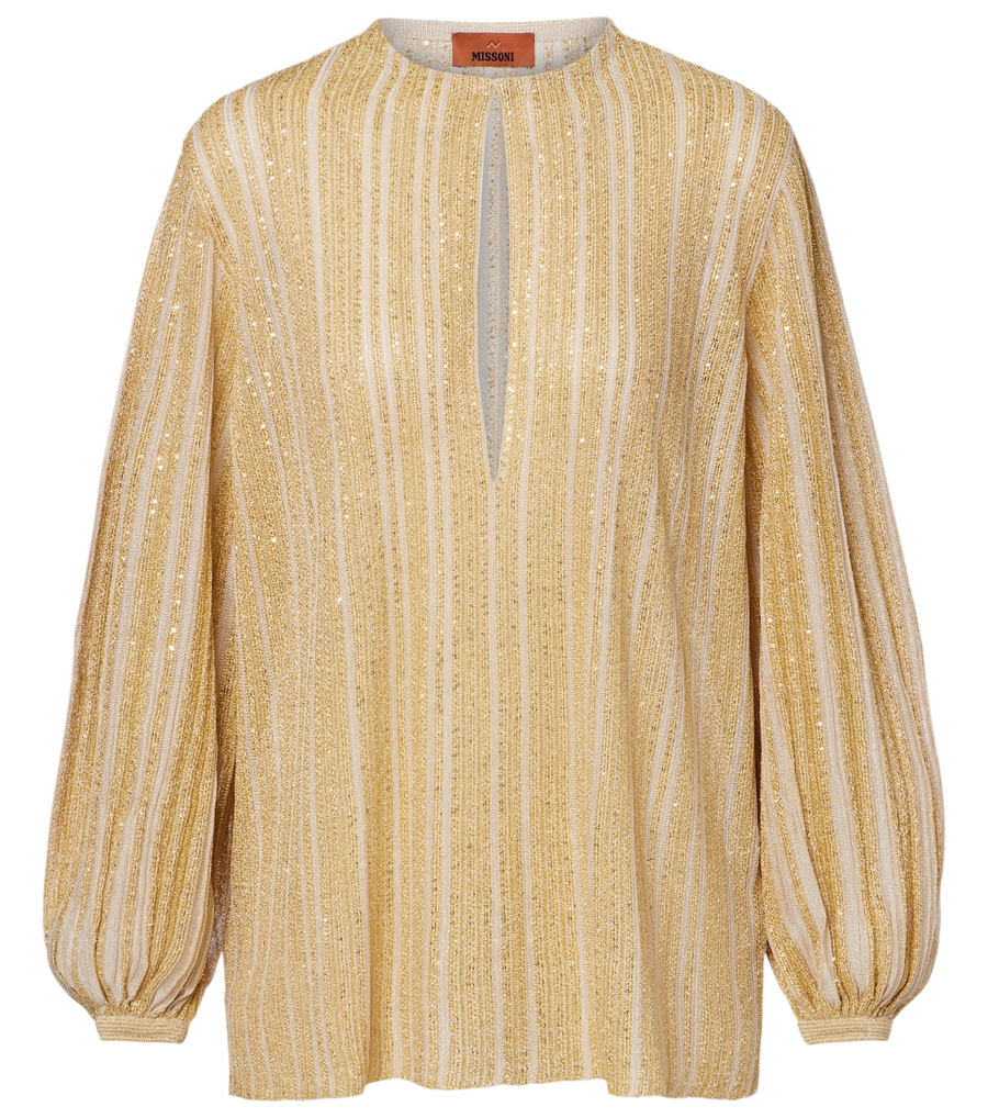 Missoni Cutout lamé blouse