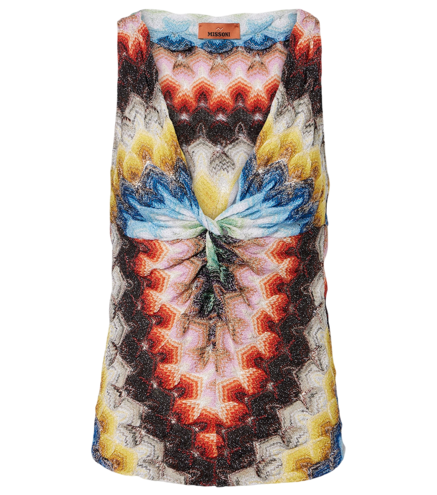 Top de lamé fruncido de Missoni