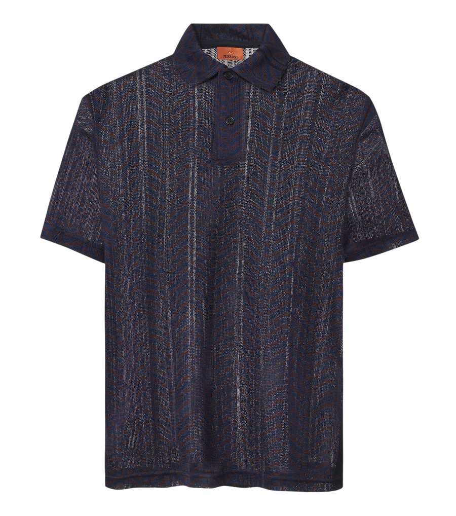 Missoni Greek Key knitted polo shirt