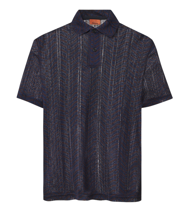 Missoni Greek Key knitted polo shirt