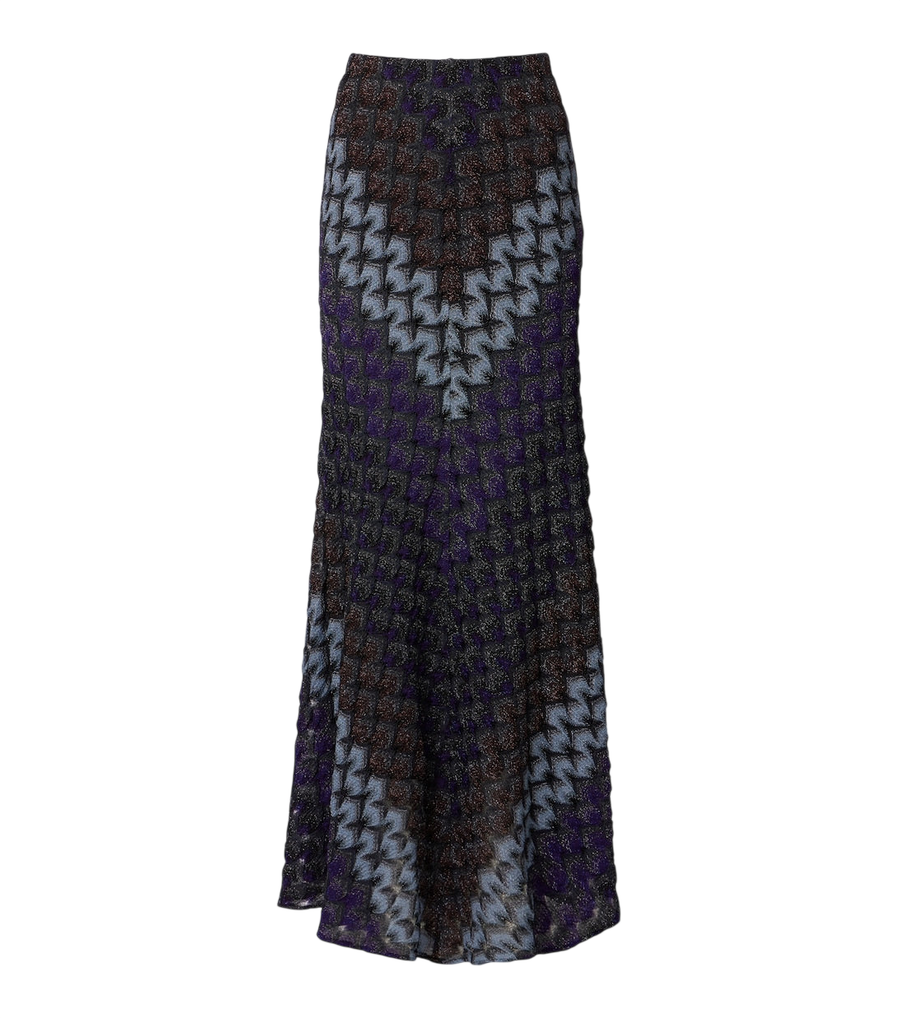 Jupe longue en lamé tricoté Missoni