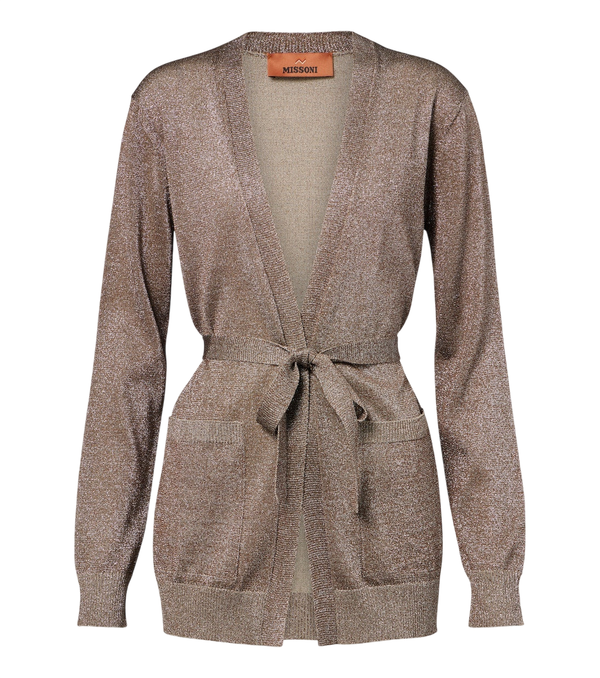 Missoni Knitted lamé wrap cardigan