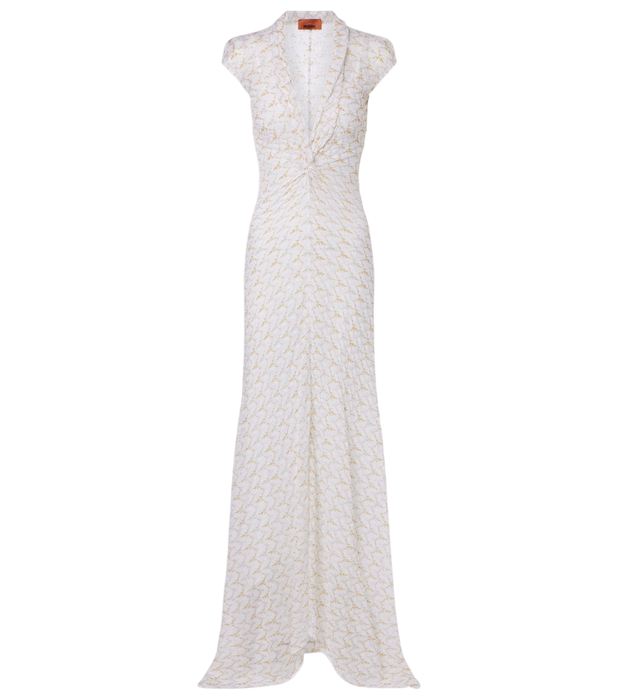 Vestido comprido Missoni em lamé