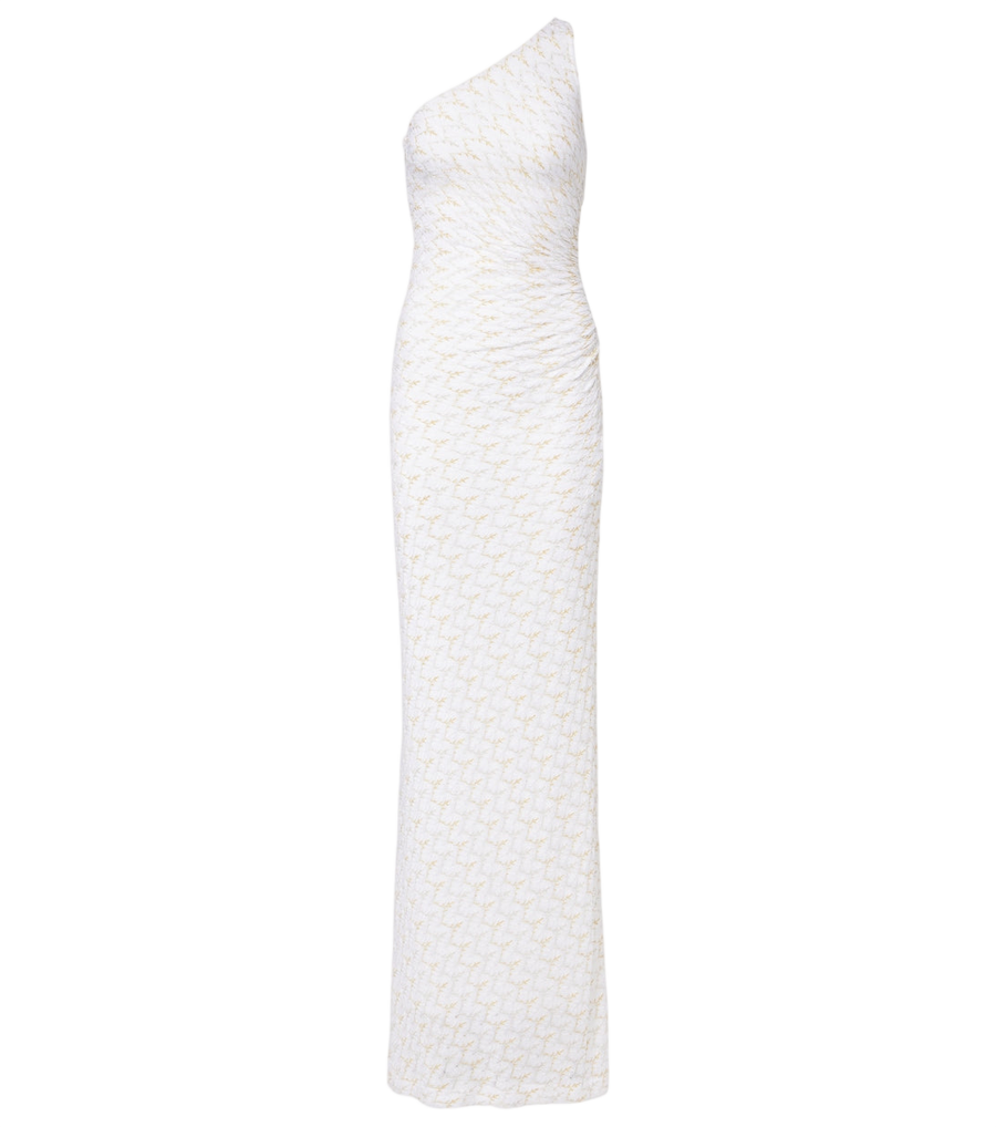 Robe longue asymétrique en lamé Missoni