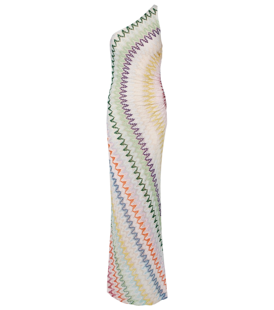 Missoni One-shoulder lamé gown