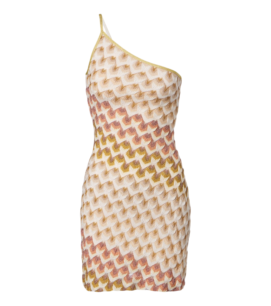 Missoni One-shoulder lamé minidress
