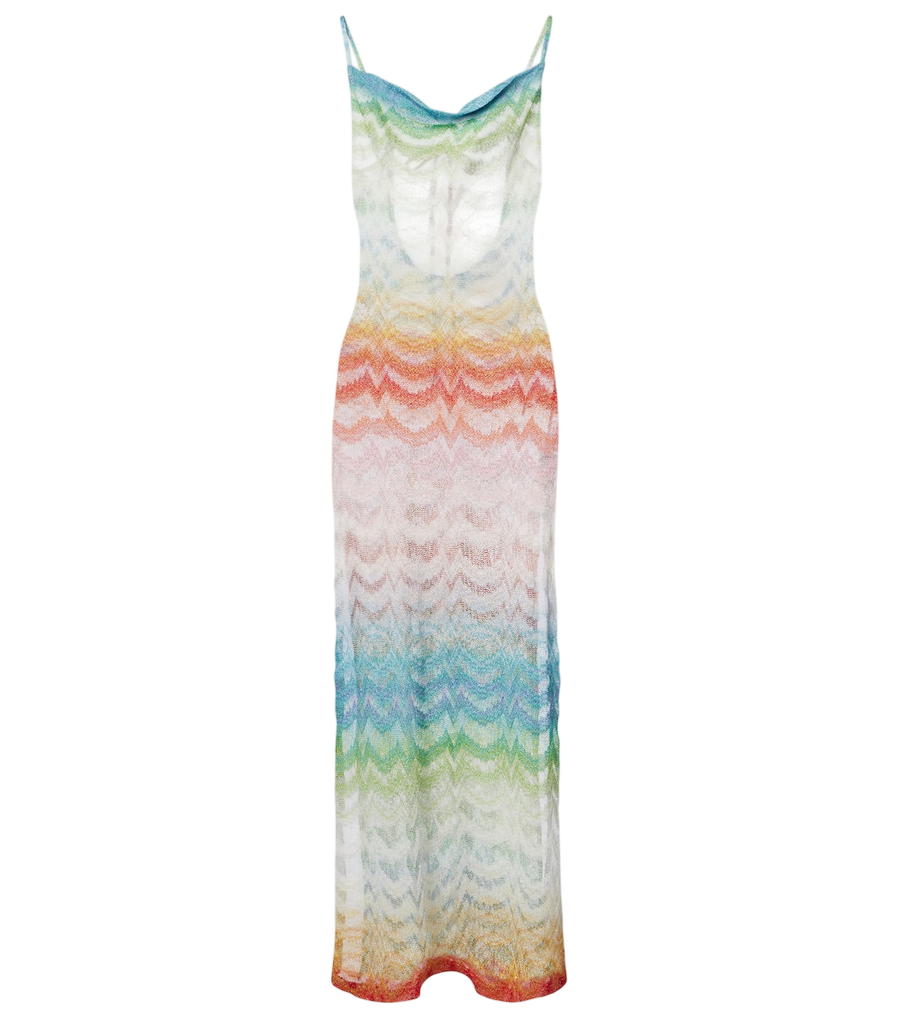 Missoni Open-knit lamé maxi dress