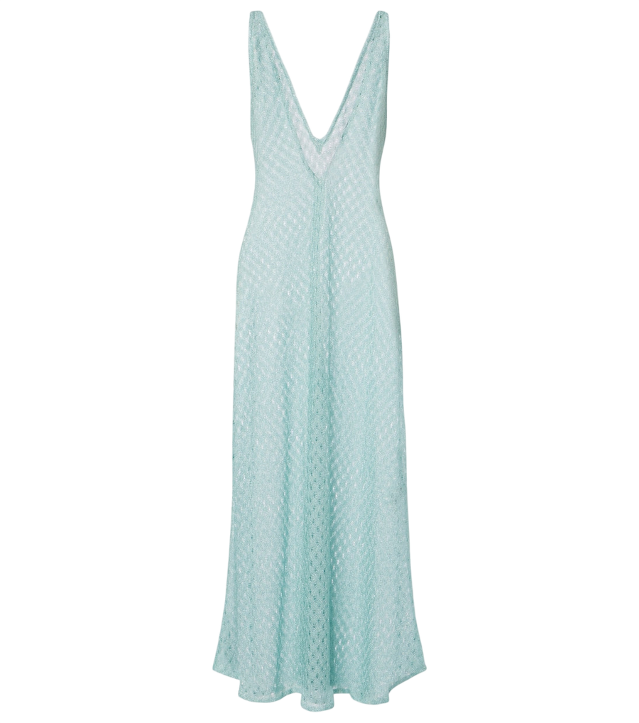 Missoni Open-knit lamé maxi dress