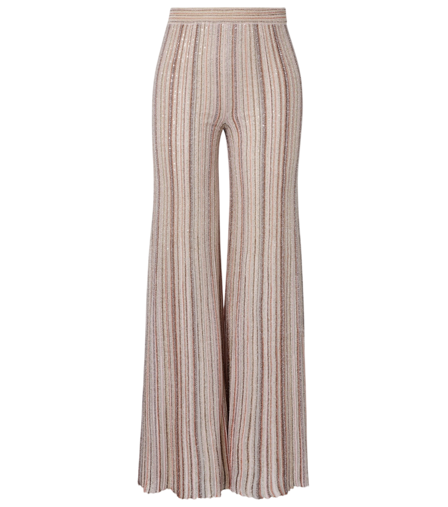 Missoni Sequined striped lamé wide-leg pants