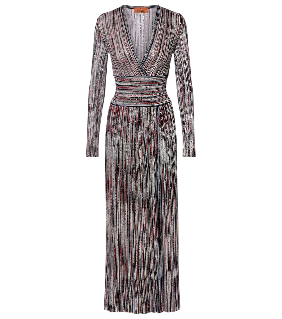 Missoni Striped lamé maxi dress