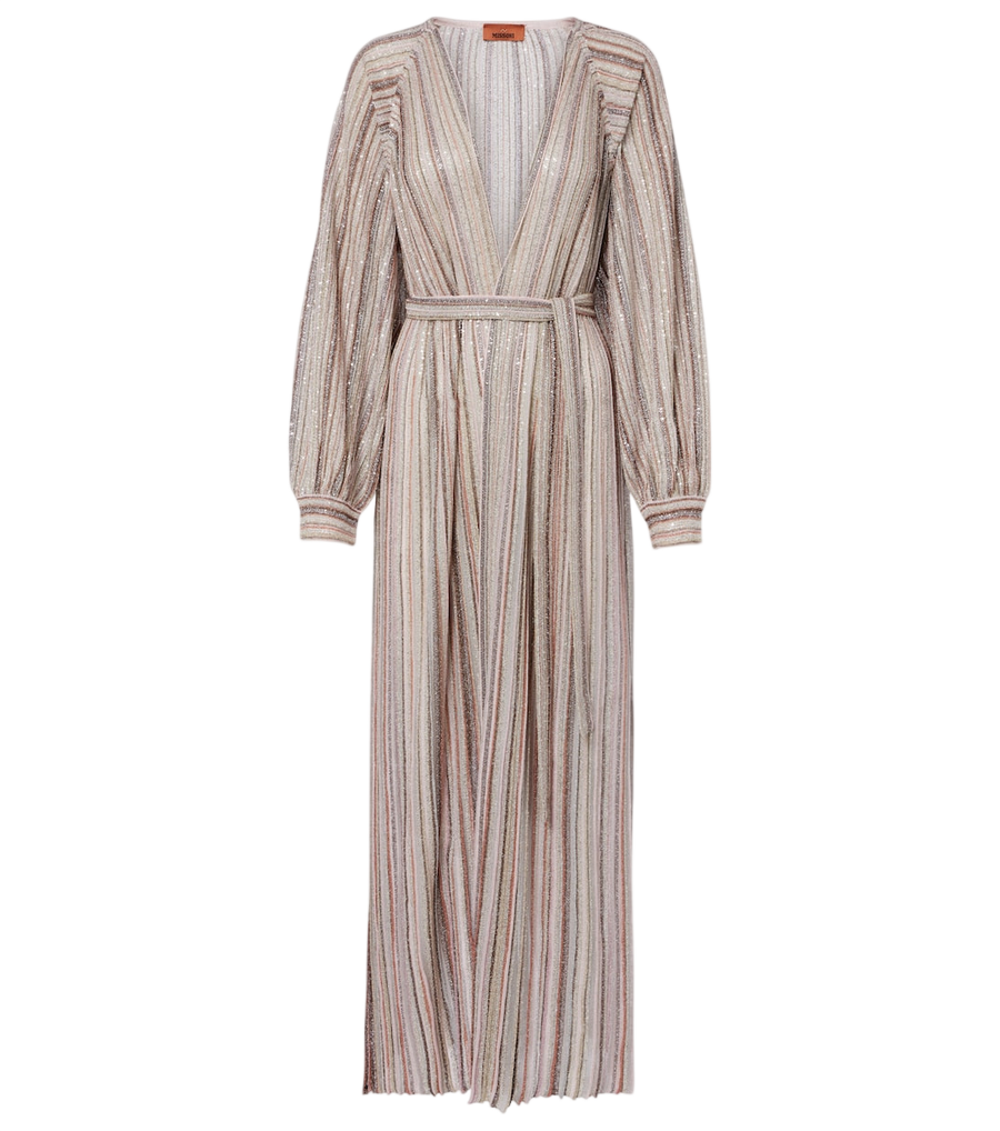 Missoni Striped lamé wrap cardigan
