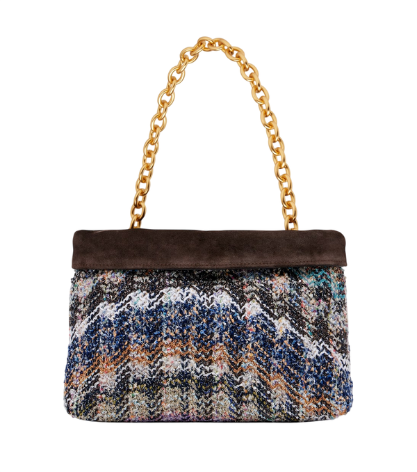 Missoni Suede-lined knitted shoulder bag