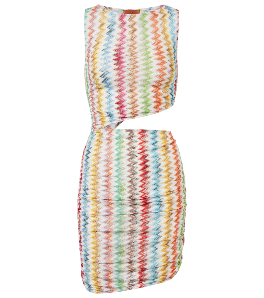 Missoni Vestido de praia Zigzag em lamé com abertura lateral