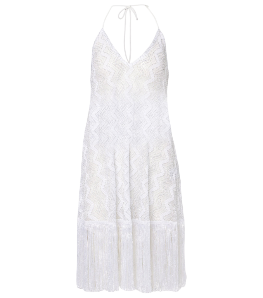 Missoni Zigzag fringed lamé beach dress