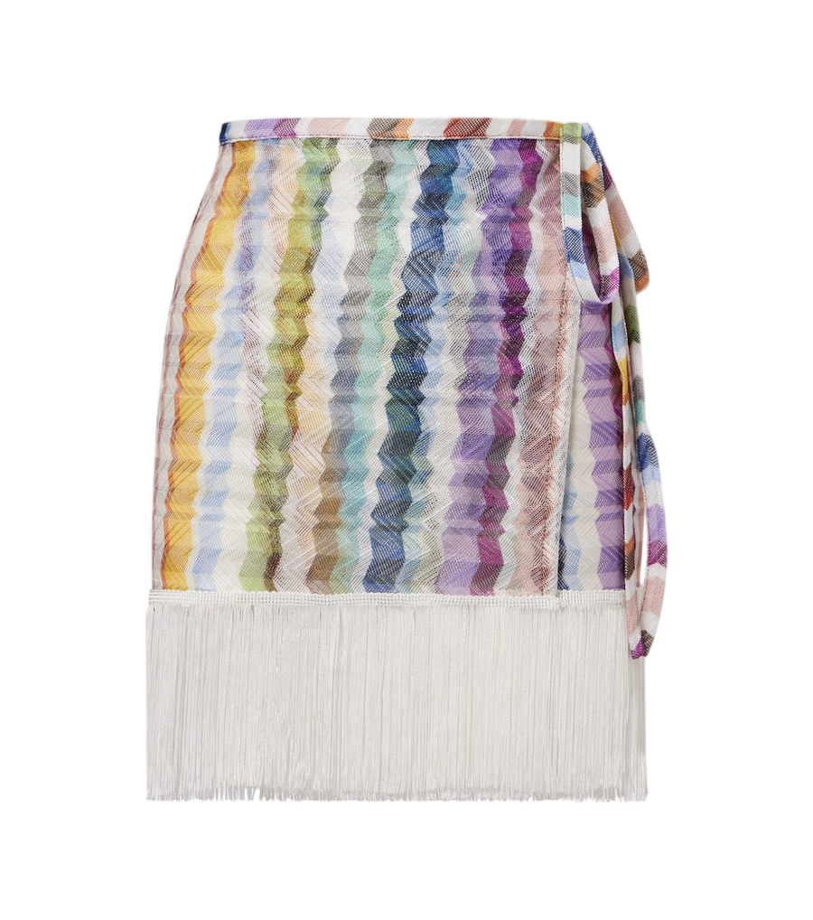 Missoni Zigzag fringed wrap skirt
