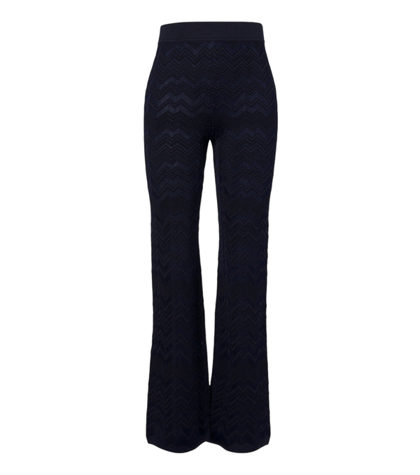 Pantalones acampanados de talle alto con zigzag de Missoni