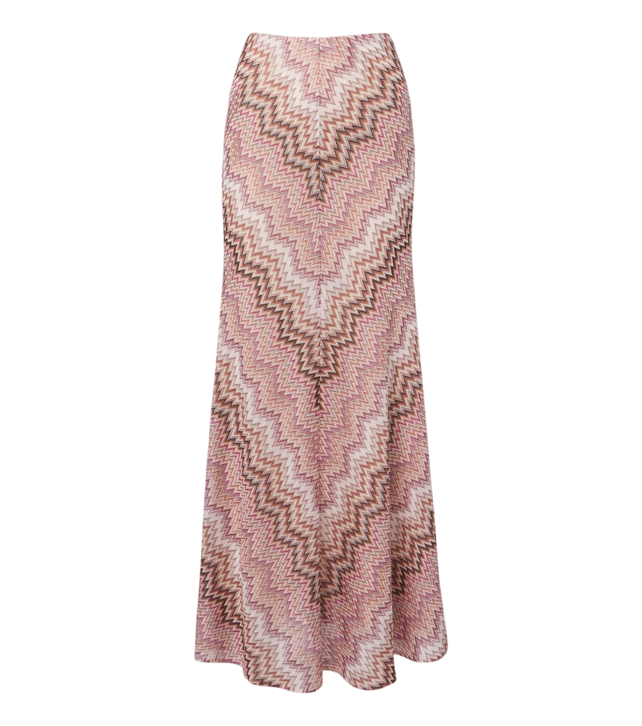Falda larga de punto en zigzag de Missoni