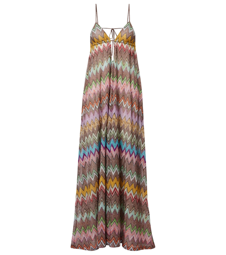Robe de plage lamée à zigzag Missoni