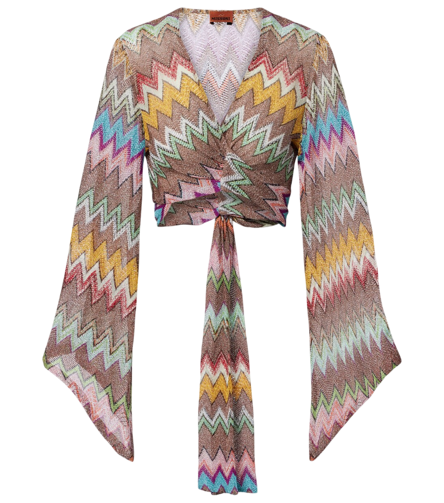 Top corto de lamé con estampado zigzag de Missoni