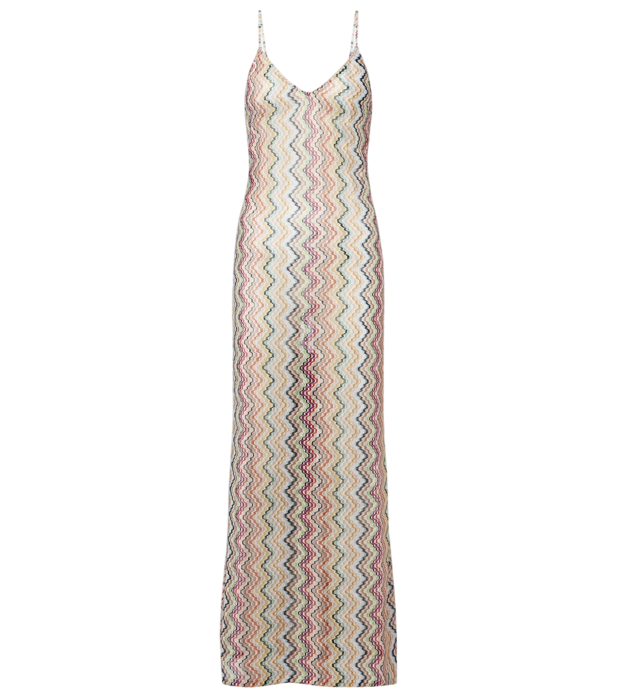 Robe longue en lamé à motif zigzag Missoni