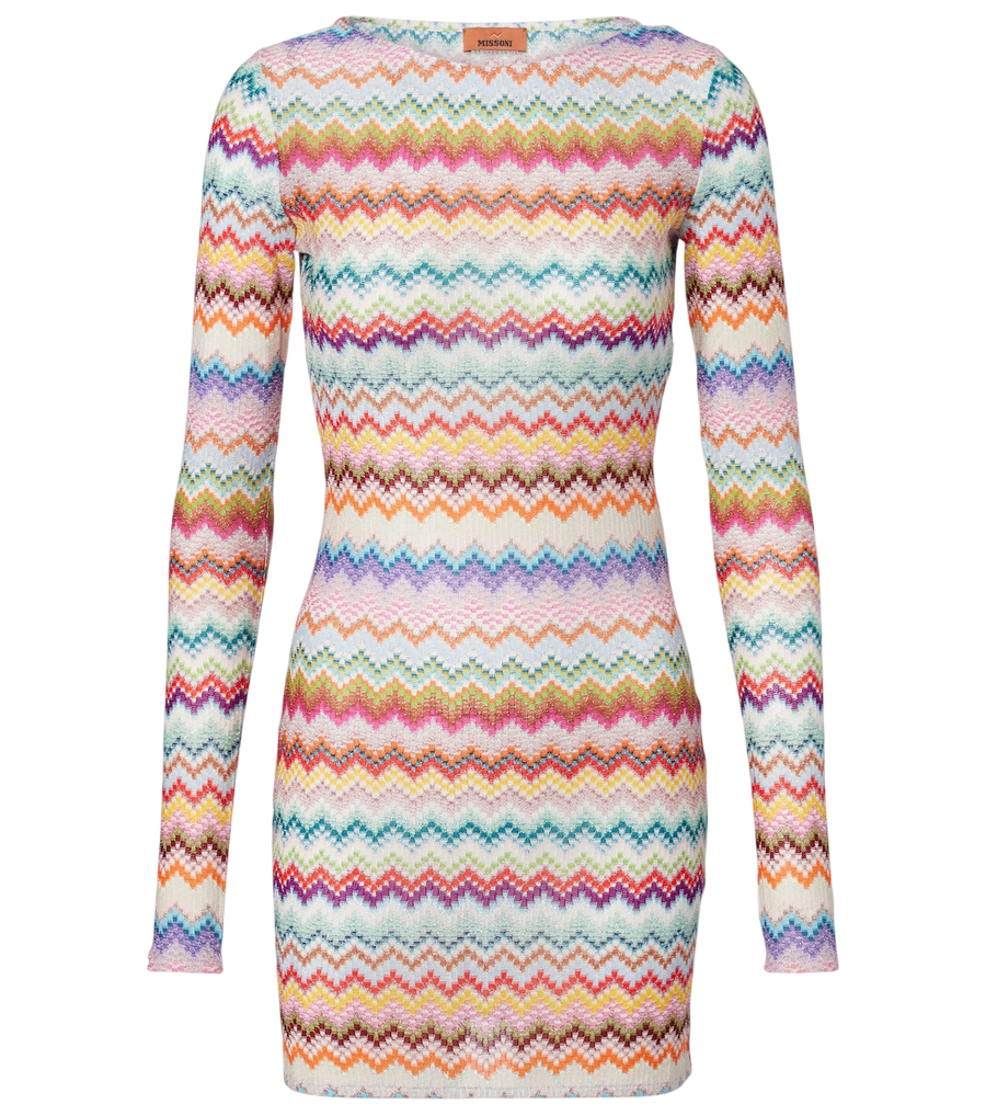 Minirobe Missoni en lamé à motif zigzag
