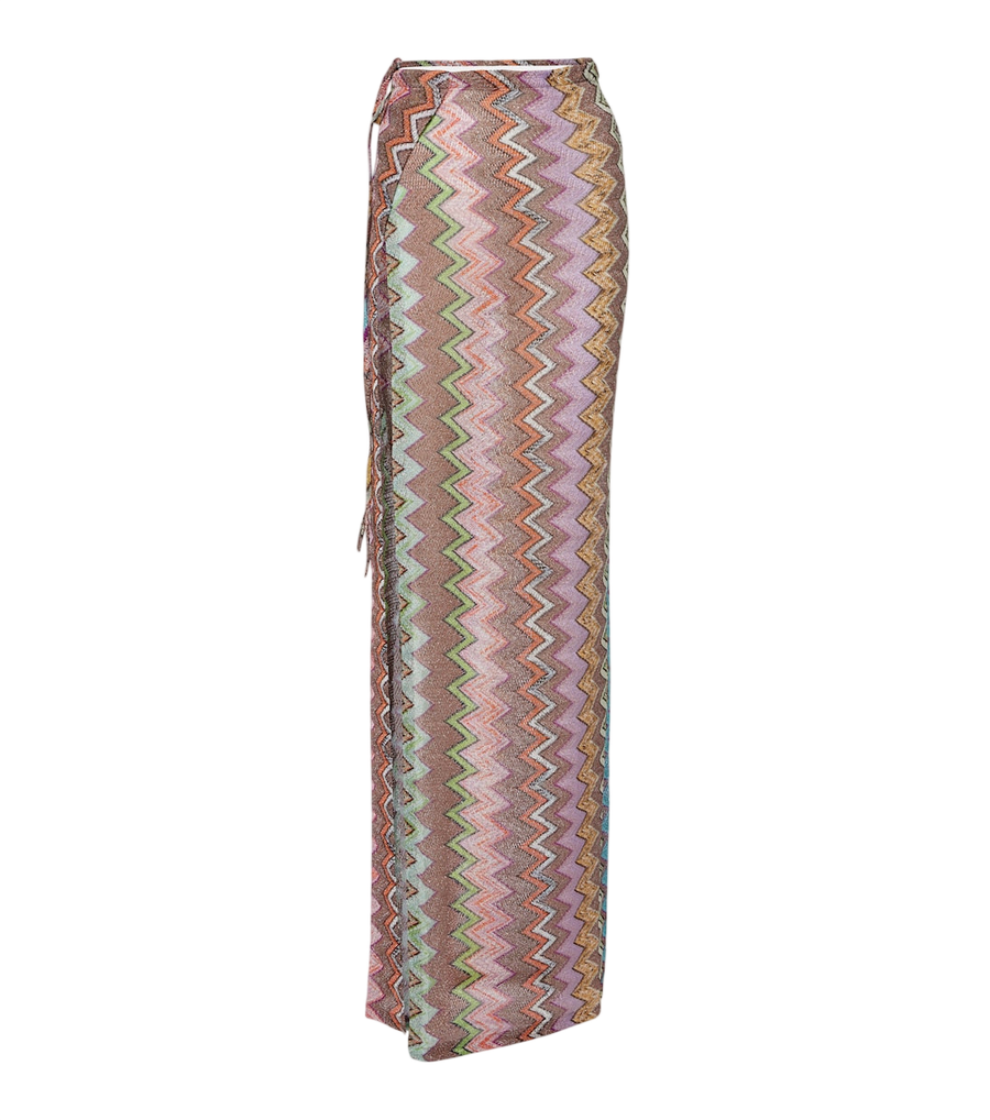 Falda cruzada de lamé con zigzag de Missoni