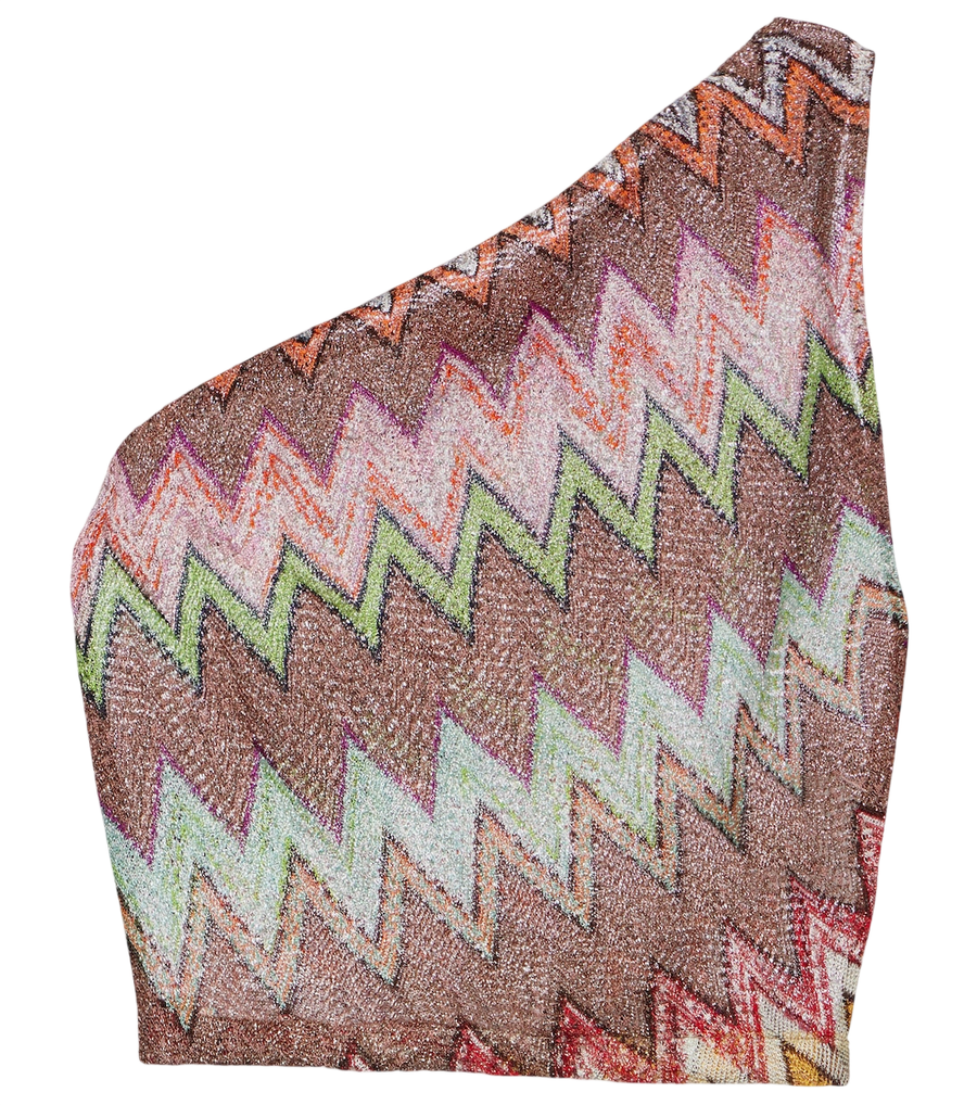 Haut asymétrique en lamé à motif zigzag Missoni