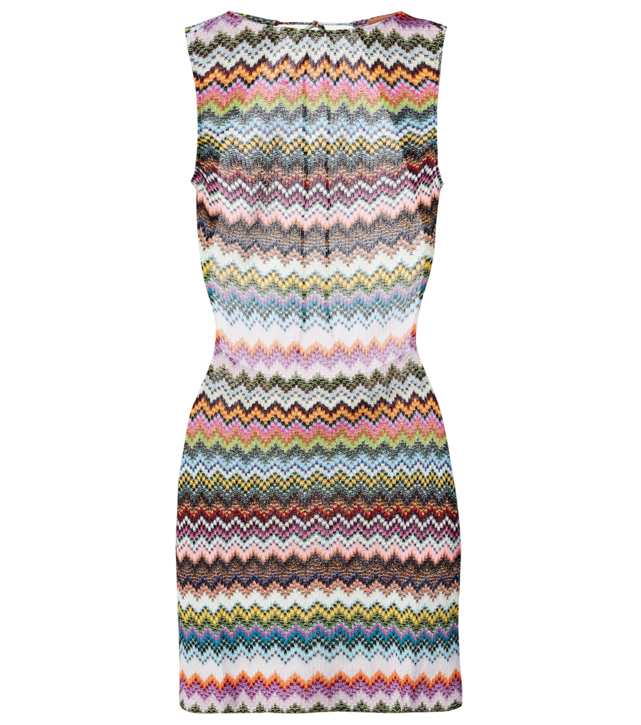 Missoni Zigzag open-back lamé minidress