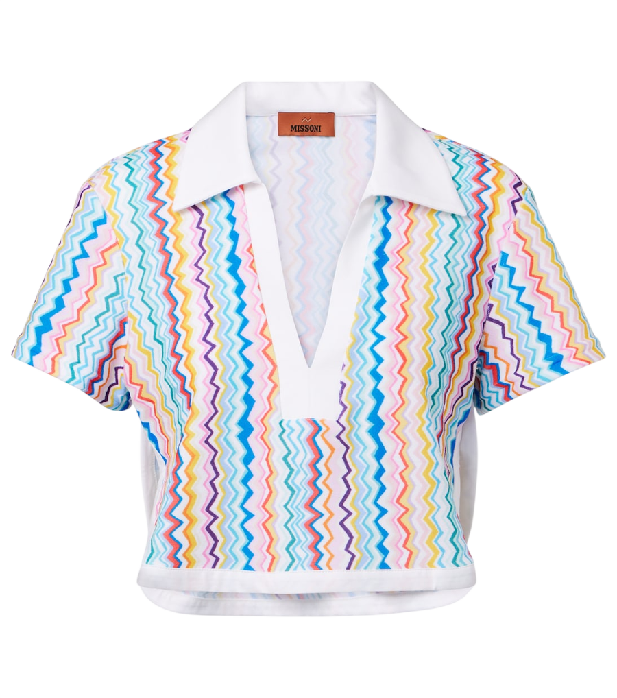 Missoni Zigzag printed terry jersey crop top
