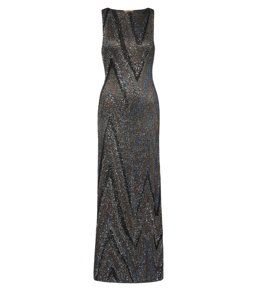 Missoni Zigzag sequined lamé maxi dress