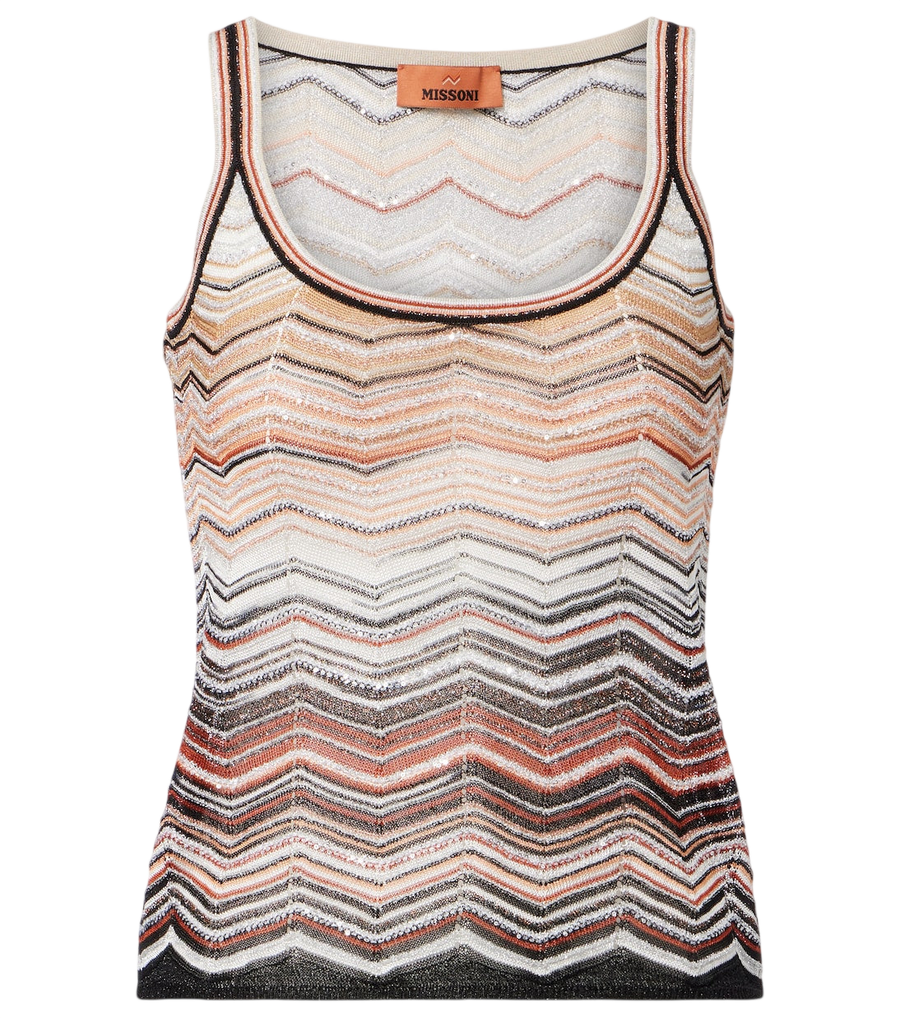 Missoni Zigzag sequined lamé top