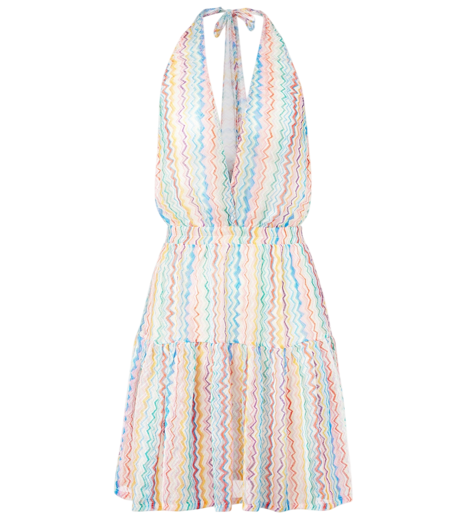Missoni Zigzag sheer halterneck minidress