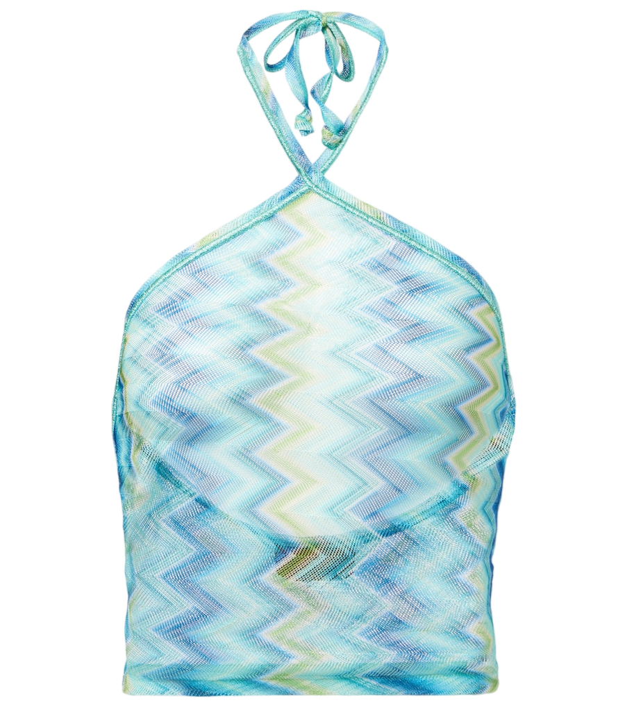 Missoni Zigzag sheer halterneck top