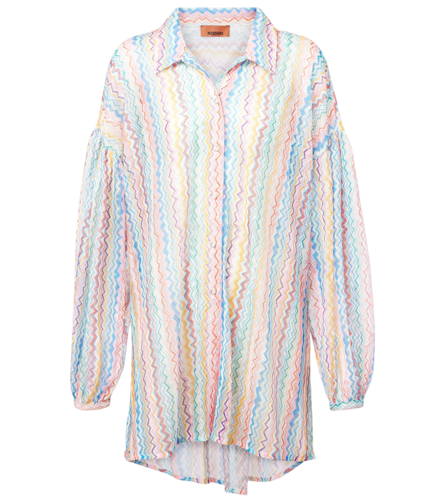Chemise oversize transparente à motif zigzag Missoni