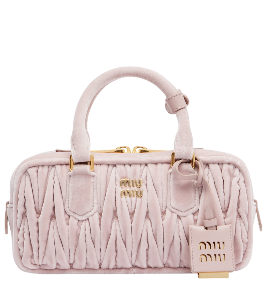 Sac à main Miu Miu Arcadie en suède matelassé
