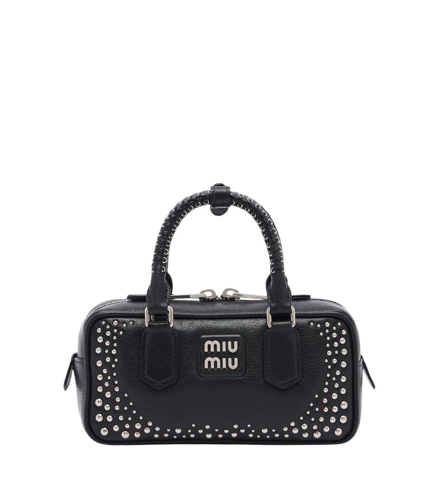 Bolso de mano Miu Miu Arcadie en piel con tachuelas