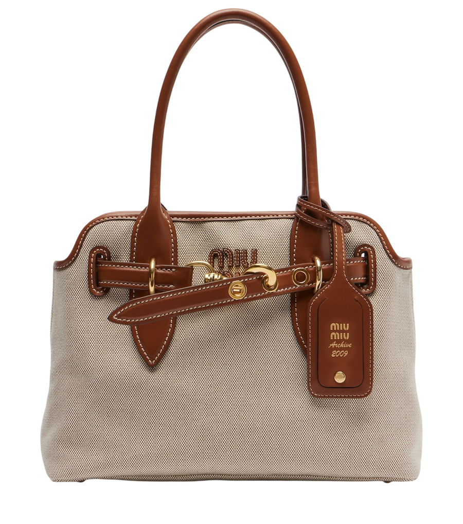 Bolso tote pequeño Miu Miu Aventure de lona