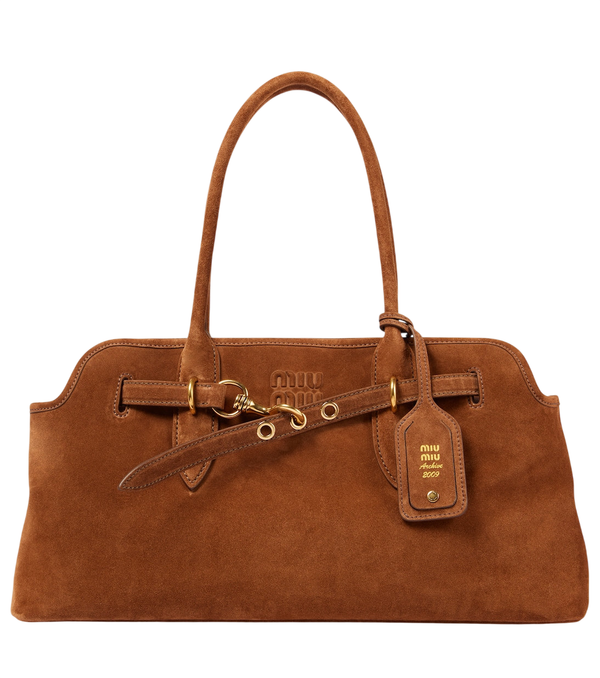 Miu Miu Aventure suede shoulder bag