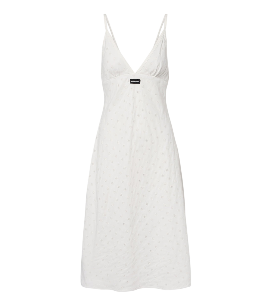 Miu Miu Broderie anglaise poplin midi dress