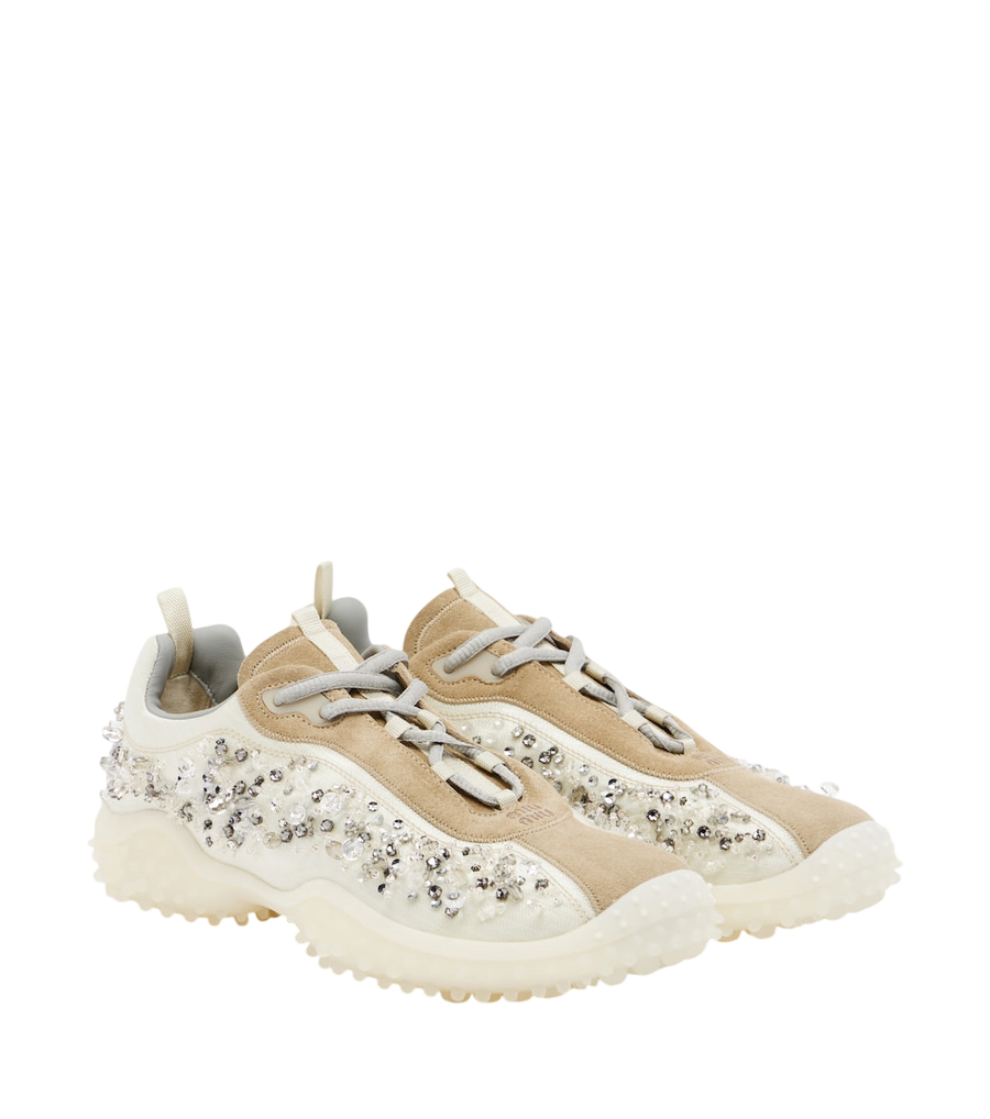 Baskets Miu Miu Bubble ornées de finitions en daim